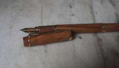 Stylo Plume WATERMAN MAN 100 En Bois De Buis - Plume Or 18 Carats - Version Rare