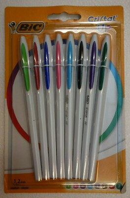 BIC Cristal UP Kugelschreiber Mittelgroß - 1,2 mm Feder Spaß & klassische Farben 8 in einer Packung 