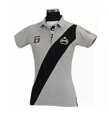 Equine Couture Ladies Tristan Short Sleeve Polo Shirt Grey- Small -EUC