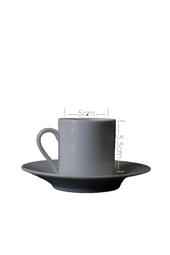 Supreme IPA Porcellane Aosta Espresso Set Of 2 Black And White