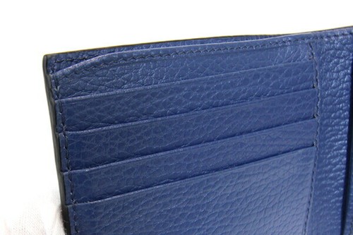 Gucci Bifold Wallet Interlocking G 610466 Black Blue Leather Used Folding - 第 7/9 張圖片