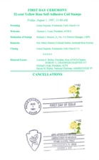 USPS FDC Ceremony Program #3054 C1E1 Yellow Rose + Americover Show Cancel 1997