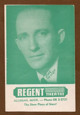 Regent Theater Handbill Flyer, Vintage 1961, Bing Crosby, Audrey Hepburn Newman