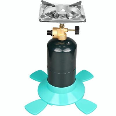 DOMINOX 10,000 BTU Propane Adjustable Flame Camping Stove  with Gas Cylinder Bas