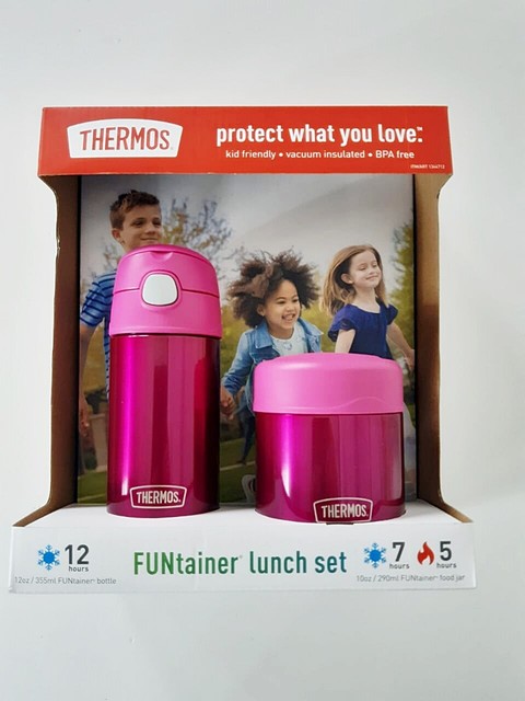 pink thermos food jar