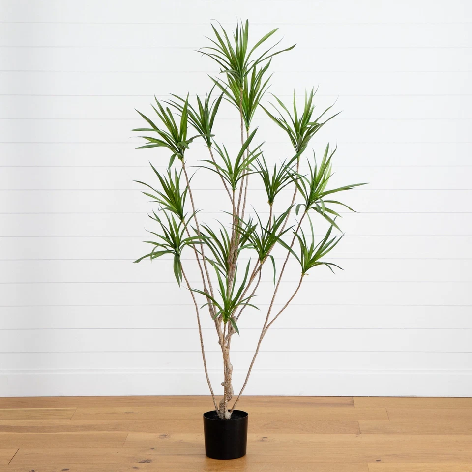 6’ Artificial Dracaena Tree with Real Touch Leaves Home Decor. Retail $289 - Image 2 of 4