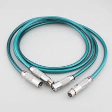Pair HIFI 8N OCC Pure Copper Audio Signal Cable Line With Carbon Feber XLR Plug