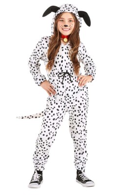 Kimokawaii Dalmatiner-Kostüm Für Kids (10-12 Jahre) – Overall Mit Kopf & Schwanz – Niedliches Verkleidung