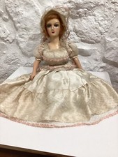 Antique Vintage 20's 30's Boudoir Bed Doll 23" Composition Red Hair Eyelashes