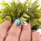 Natural Blue Turquoise Gemstone 925 Solid Silver Jewelry Handmade Gemstone Ring