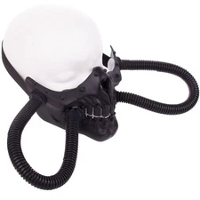 Steampunk Skull Mouth Face w Long Tubes Costume Black Halloween Raider Half M...