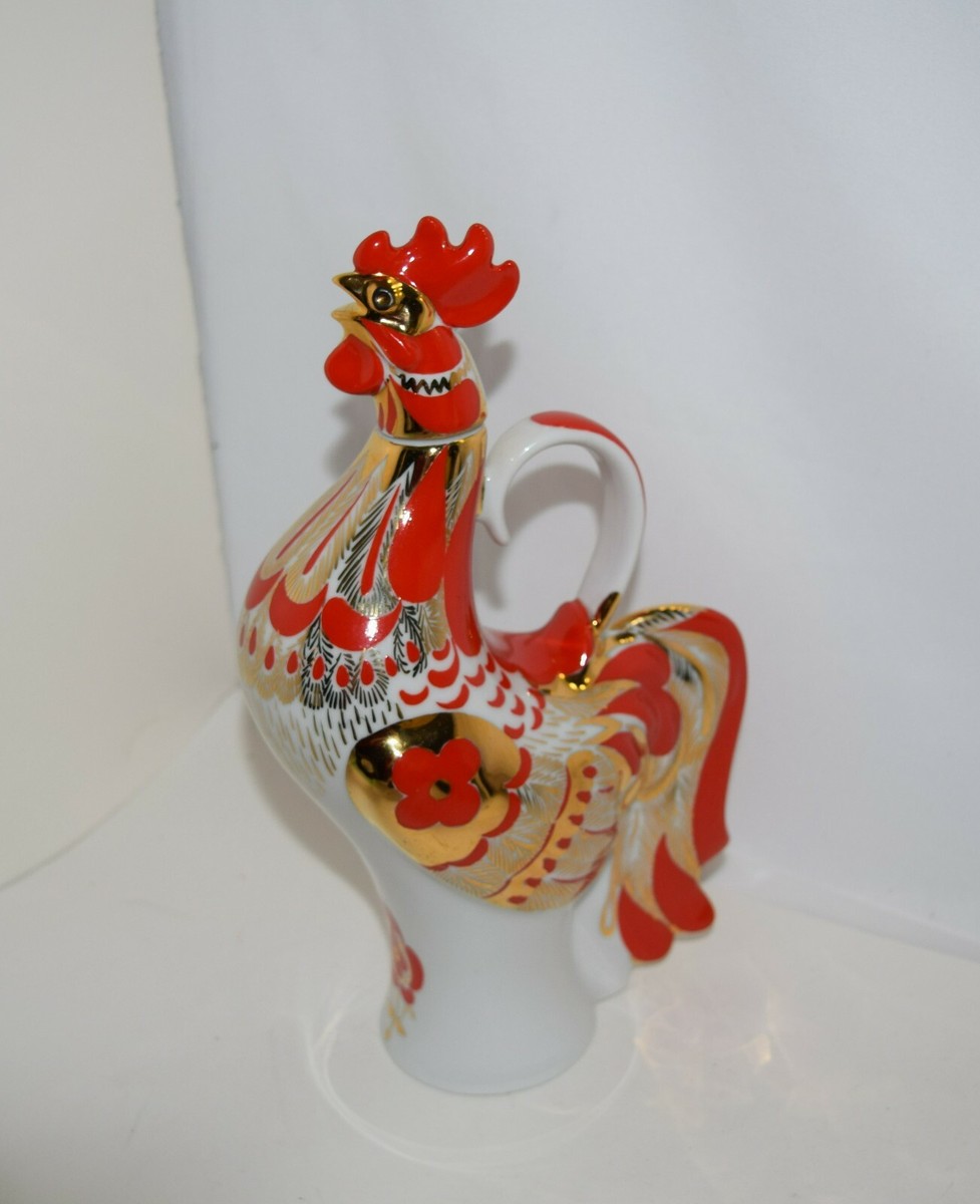 Lomonosov Porcelain Wine Vodka Whiskey Decanter Red Rooster 17
