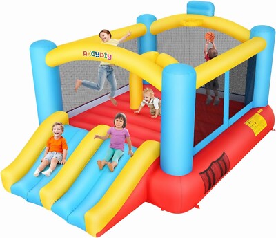 Inflatable Bounce House for Kids with Blower, 2 Slides,Jumping Area for Backyard