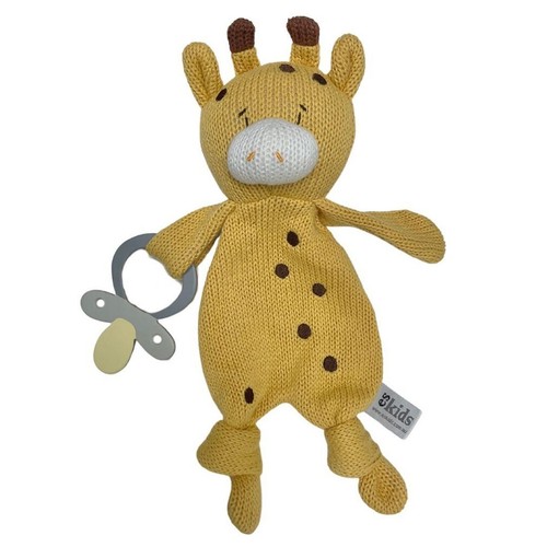 Knitted Giraffe Baby Comforter Soft Toy with Dummy Holder 12"/30cm ES Kids - Picture 3 of 3