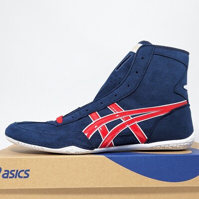 ASICS Wrestling Shoes 1083A001 EX-EO Navy/Red(White) lace:Red