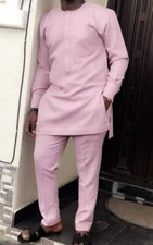 senator shirt and pants africans men clothing kaftan men shirt and down, pink
