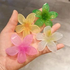 1 Pc Plumeria Hair Clips Egg Flower Hair Clip Duckbill Clip Bohemia Gradient US