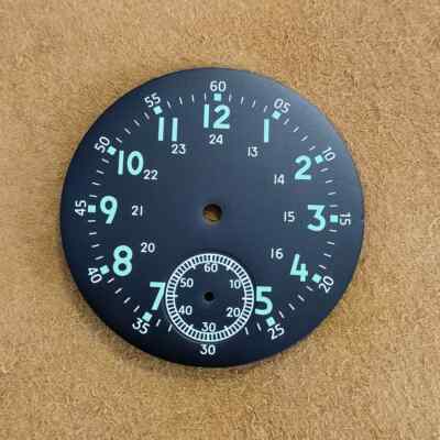 37MM Watch Dial Green Luminous Watch Face Plate For ETA6498 ST3621 Movement