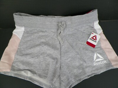 Reebok Shorts Womens Size X Large Grey Pink Colorblock Relaxed Short NEW 