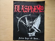 BLASFEMIA, ÁNGEL CAÍDO DE LA PERDICIÓN..., LIENZO SERIGRAFIADO PARCHE TRASERO GRANDE