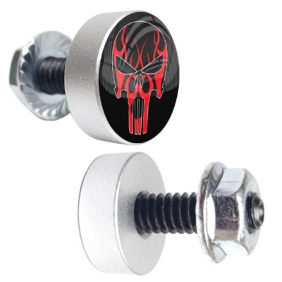 Silver Mike Home Punk Skull License Plate Frame Screws for Modified Car/Motorcycle enthusiasts 10 Pcs Silver Mike Home Punk Skull License Plate Frame Screws for Modified Car/Motorcycle enthusiasts 10 Pcs