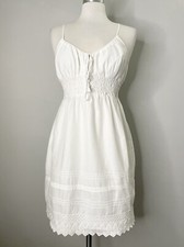 GUESS JEANS Cotton Eyelet Lace Trim Dress