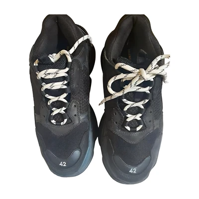 BALENCIAGA Triple S Black Sneakers Size 42 US9.5 Used | eBay