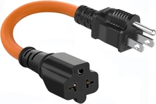 12AWG 20 Amp to 15 Amp Plug Adapter, Nema 5-20P Plug Heavy-Duty Extension Cord,