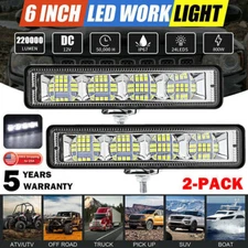 2x 6inch LED Work Light Bar 84W 4WD Offroad Flood Fog Truck SUV ATV Driving Lamp