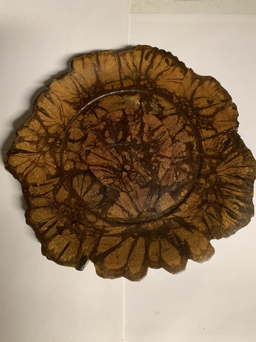 Vintage RARE 3 Piece Chrysanthemum Wood Bowl w/ Lid and Plate 7