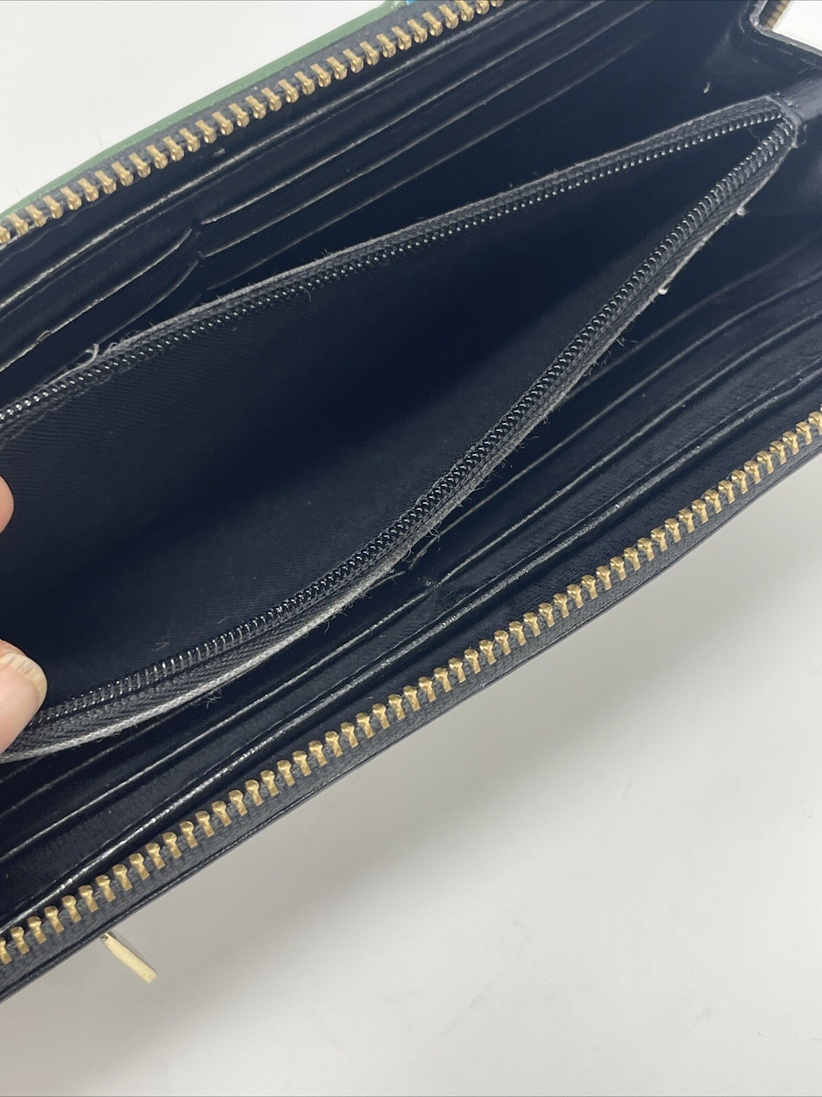 Fossil Geometric Patchwork Multicolor Leather Zip… - image 4