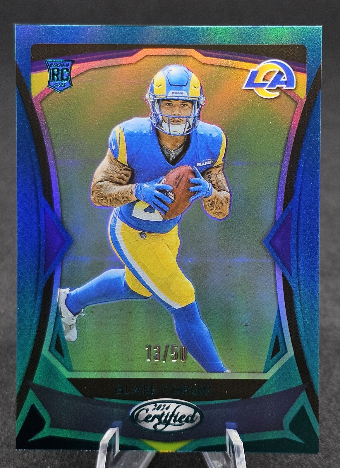 🔥🔥2024 Panini Certified Football #160 Blake Corum RC Teal Mirror /50 Rookie