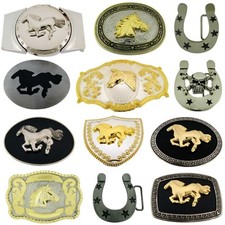 belt buckles lot 12 piece Closeout Wholesale Western Running Horse shoe head New