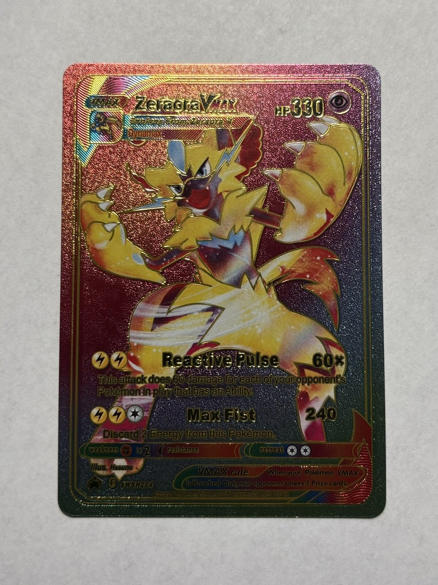 Zeraora VMAX Rainbow Foil Card Fan Art Display Card HP330 NM/M | eBay