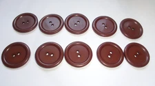LOT OF 10  BROWN COLOR 2 HOLE large 1 5/16 not 2 IN BUTTONS