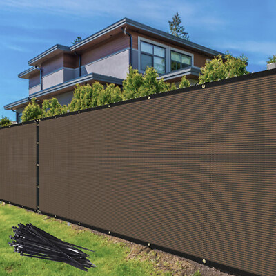 #ad #ad 4#x27; 5#x27; 6#x27; 8#x27; Tall Fence Privacy Screen Windscreen Brown Shade Mesh Cover Garden $35.99