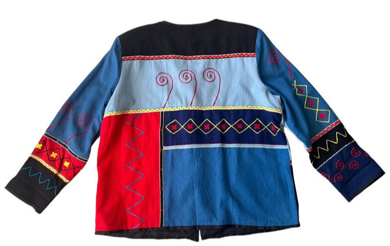 Indigo Moon Patchwork Colorblock Boho Hippie Art … - image 3