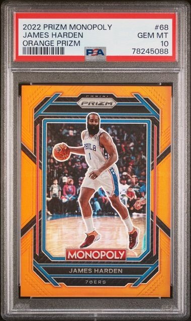 James Harden 2022-23 Prizm Monopoly Orange /124 PSA 10 #68