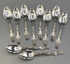 Lily by Whiting div. of Gorham Sterling Silver set of 10 small Teaspoons 5.5"