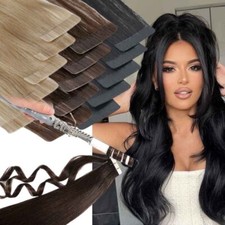 Tape in Human Hair Extensions Invisible Skin Weft Remi Hair Black/Brown/Blonde