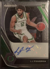 LJ Figueroa Oregon Basketball Autograph Panini Prizm Auto Rookie Card St John’s