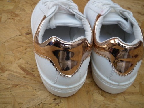 Dorothy Perkins Mujer Blanco y Oro Rosa Entrenador con Cordones TALLA UK 8 EU 41 RRP £22 - Imagen 2 de 9