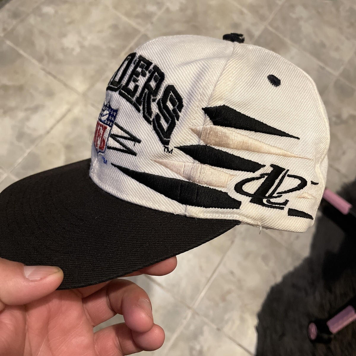 Vintage 90s Raiders Diamond Logo Athletic Snapback Hat - Pro Line