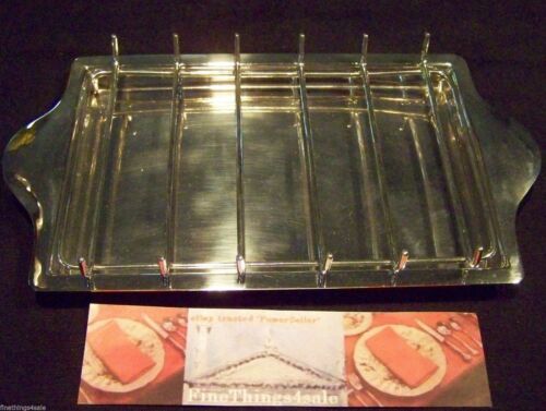 SHEFFIELD GEORGIAN REGENCY STYLE SILVER ASPARAGUS SERVING TRAY SET WITH RACK - Picture 1 of 1