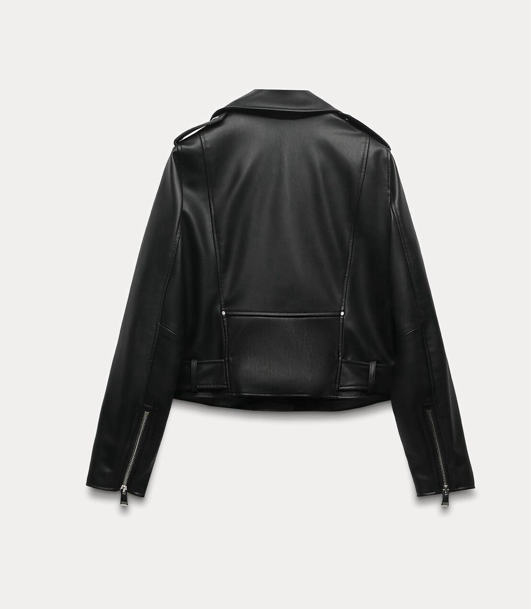 Zara Faux Leather Biker Jacket | eBay