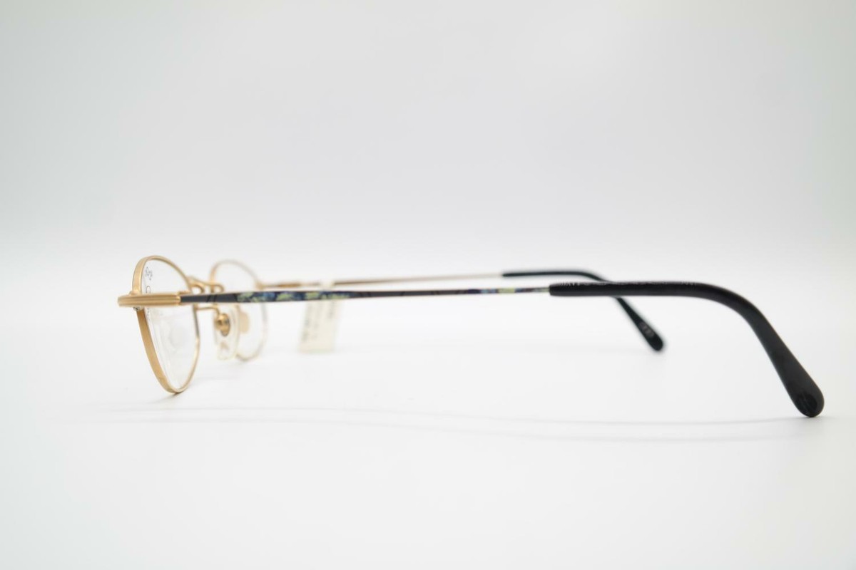 Vintage KOOKI Shi Buya 727 Gold Mehrfarbig Oval Brille