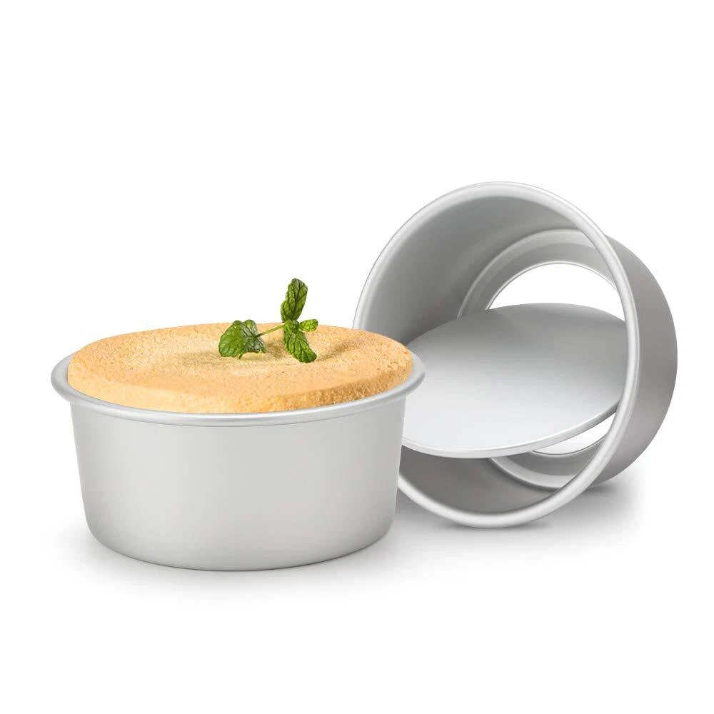 2 Pack 6 Inch Round Non Stick Cake Pan with Removable Bottom for Oven Baking