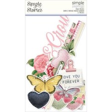 SS Page Pieces DieCuts Vintage Garden Bloom Grow Butterfly Hearts Roses Love You