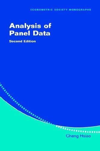 Analysis Panel Data Econometric Society Monographs 2e Cheng Hsiao 9780521818551
