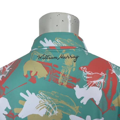 William Murray Retro Style Seafoam Happy Hands Club Polo Golf Shirt Mens 2XL - Picture 19 of 22